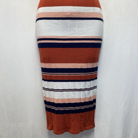 Jolie & Joy Striped Ribbed Knit Midi Body-Con Dress Women Medium Multicolor - Picture 10 of 15